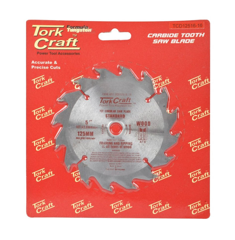 Tork Craft | Saw Blade TCT 125X16T 16/13mm General Purpose Wood-Toolcraft