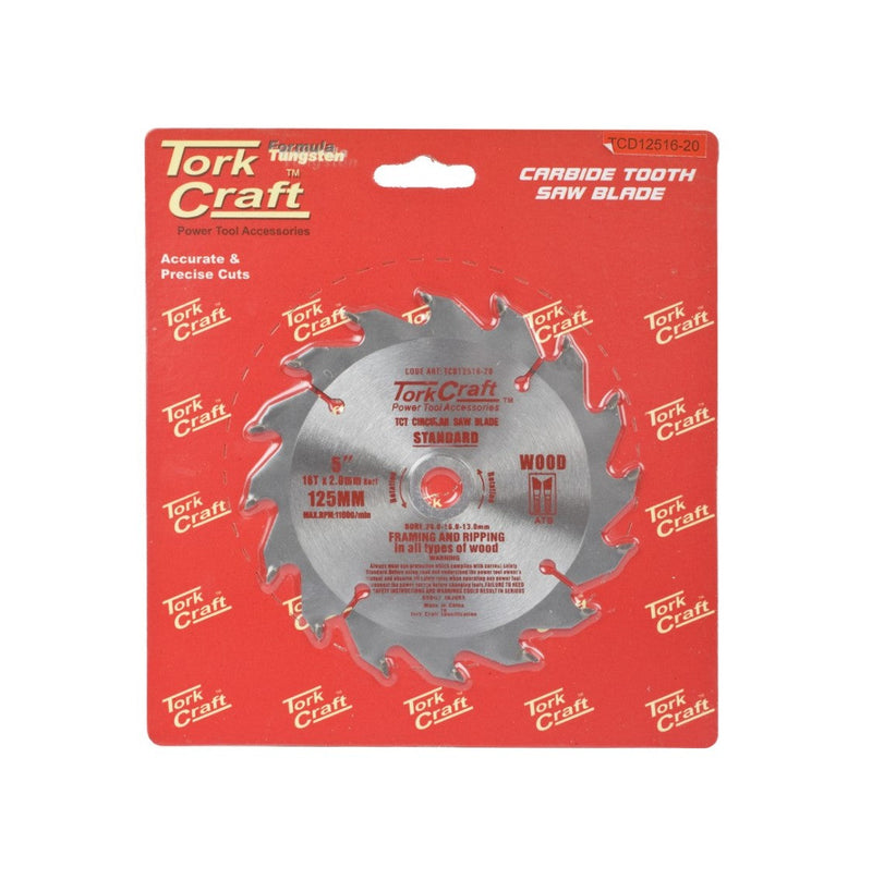 Tork Craft | Saw Blade TCT 125X16T 20/13mm General Purpose Wood-Toolcraft