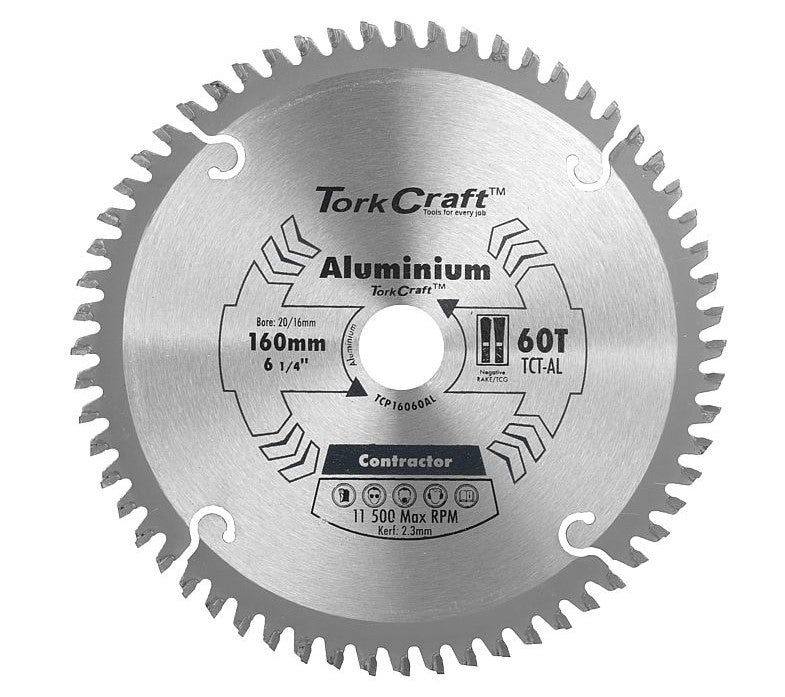 Tork Craft | Saw Blade TCT 160X60T 20/16mm Aluminium Contractor-Toolcraft