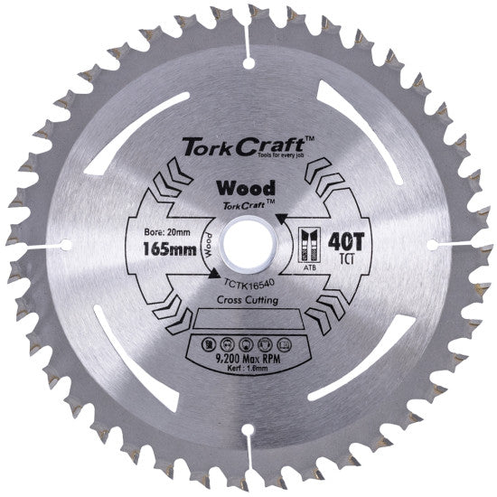 Tork Craft | Saw Blade TCT 165X1.6X20mm 40T Wood-Toolcraft