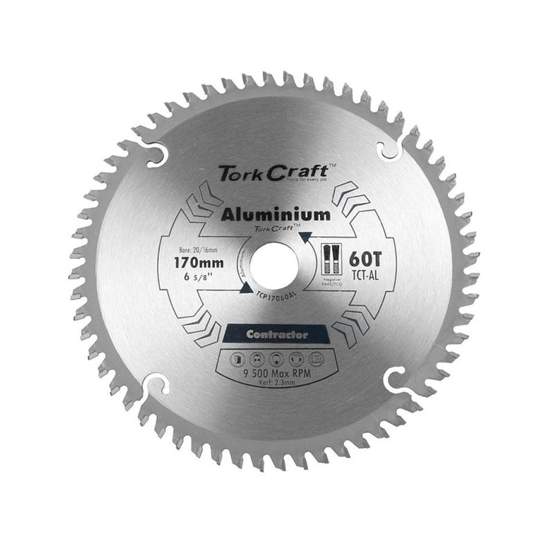 Tork Craft | Saw Blade TCT 170X60T 20/16mm Contractor Aluminium-Toolcraft