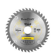 Tork Craft | Saw Blade TCT 180X40T 30/20/16mm Contractor-Toolcraft