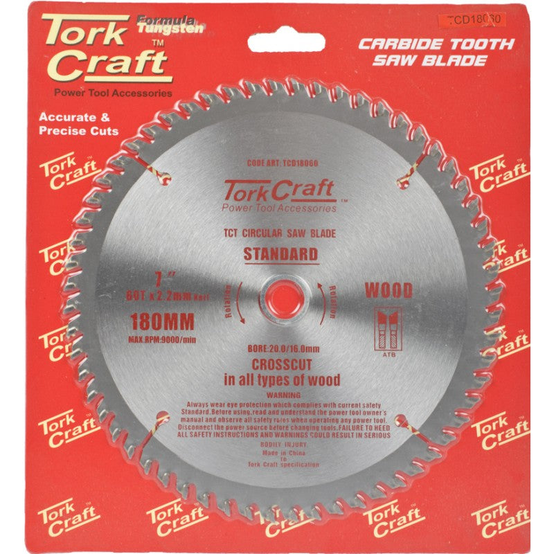 Tork Craft | Saw Blade TCT 180X60T 20/16mm General Purpose Combination-Toolcraft