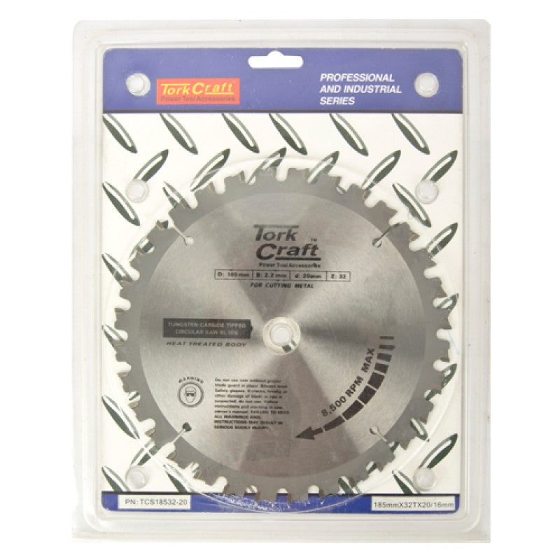 Tork Craft | Saw Blade TCT 185X32T 20/16mm Steel Cutting-Toolcraft