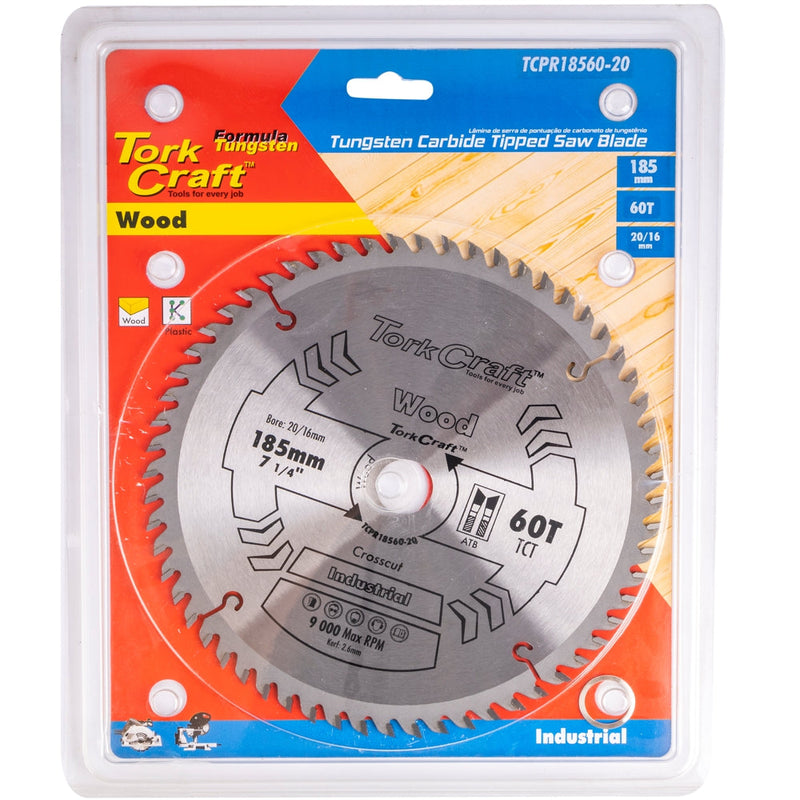Tork Craft | Saw Blade TCT 185X60T 20/16mm ATB Positive Professional Industrial-Toolcraft