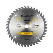 Tork Craft | Saw Blade TCT 190X40T 16mm Crosscut Combination Wood-Toolcraft