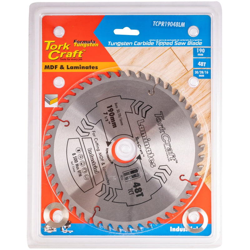 Tork Craft | Saw Blade TCT 190X48T 30/20/16mm TCG Positive Professional Industrial-Toolcraft