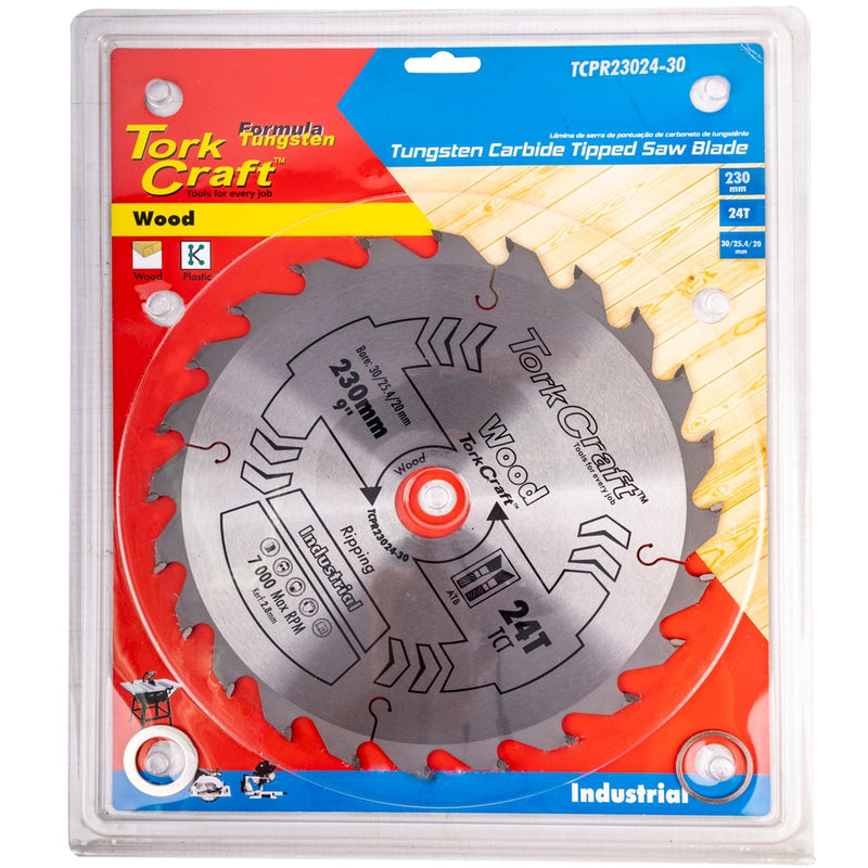 Tork Craft | Saw Blade TCT 230X24T 30/25,4/20mm ATB Positive Professional Industrial-Toolcraft