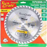 Tork Craft | Saw Blade TCT 230X40T 16mm Contractor-Toolcraft