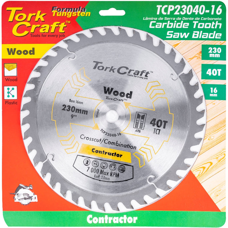 Tork Craft | Saw Blade TCT 230X40T 16mm Contractor-Toolcraft