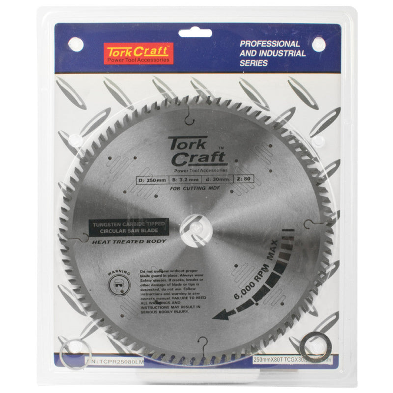 Tork Craft | Saw Blade TCT 250X80T 30/25,4/20mm TCG Positive Professional Industrial-Toolcraft