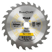 Tork Craft | Saw Blade TCT 260X24T 30/25,4/20/16mm Contractor-Toolcraft