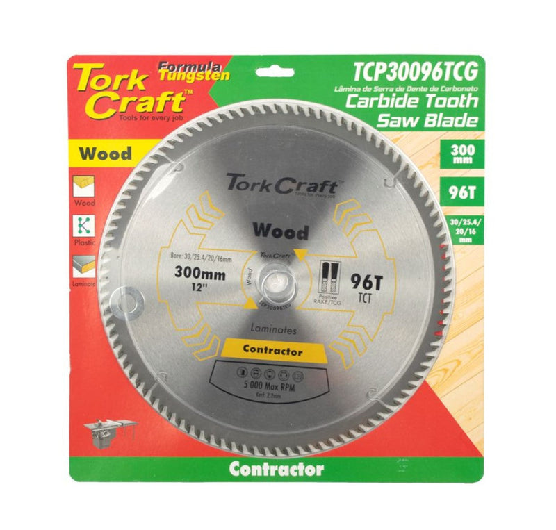 Tork Craft | Saw Blade TCT 300X96T 30/25,4/16mm TCG Contractor-Toolcraft