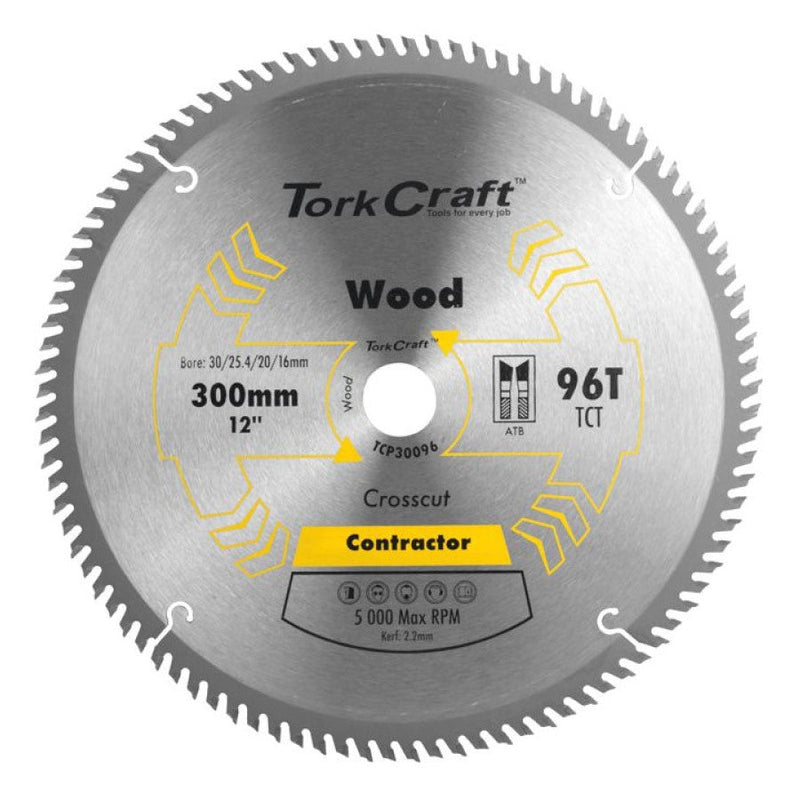 Tork Craft | Saw Blade TCT 300X96T 30/25,4/20/16mm Contractor-Toolcraft