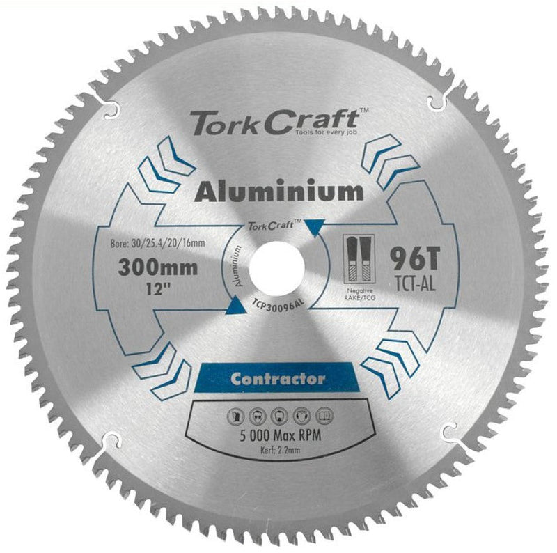 Tork Craft | Saw Blade TCT 300X96T 30/25,4/20/16mm Contractor Aluminium-Toolcraft