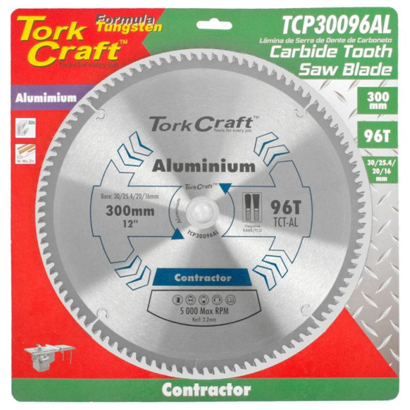 Tork Craft | Saw Blade TCT 300X96T 30/25,4/20/16mm Contractor Aluminium-Toolcraft