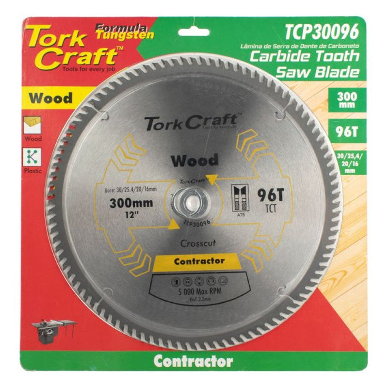 Tork Craft | Saw Blade TCT 300X96T 30/25,4/20/16mm Contractor-Toolcraft