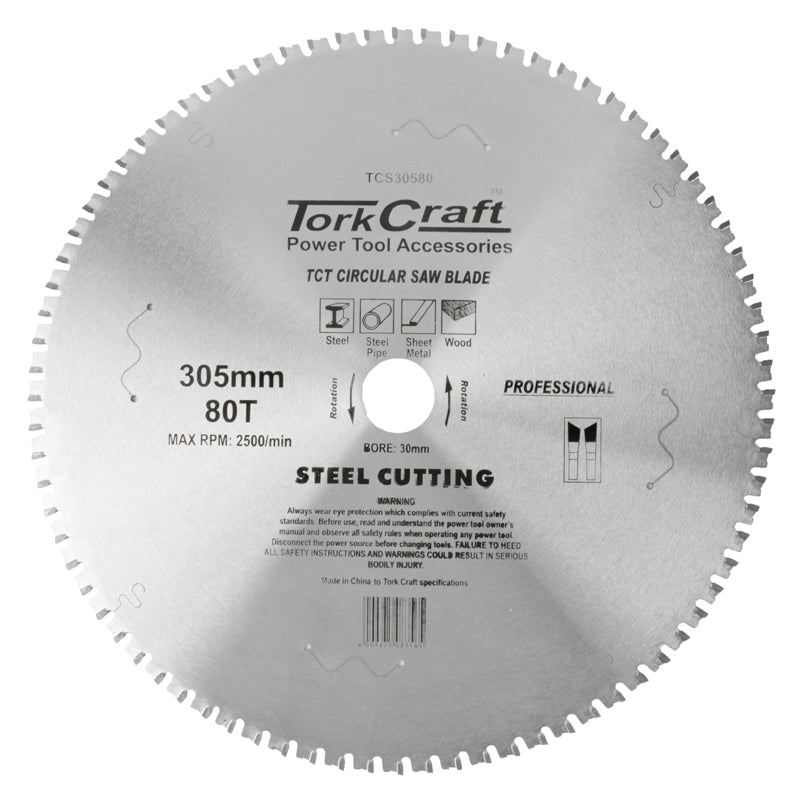 Tork Craft | Saw Blade TCT 305X80T 30mm Steel Cutting-Toolcraft