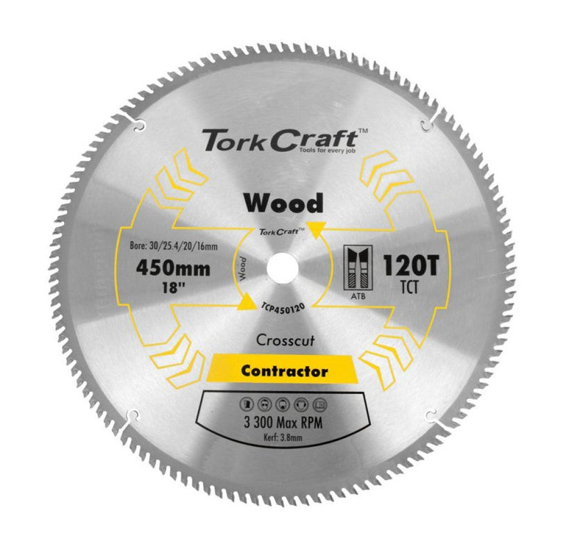 Tork Craft | Saw Blade TCT 450X120T 30/25,4mm Contractor Wood-Toolcraft