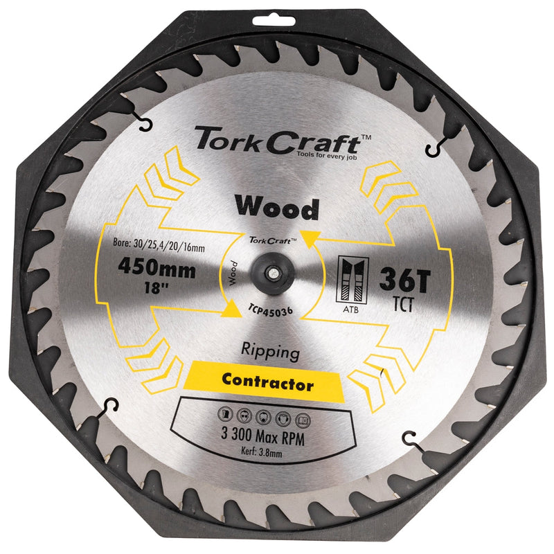 Tork Craft | Saw Blade TCT 450X36T 30/25,4mm Contractor-Toolcraft