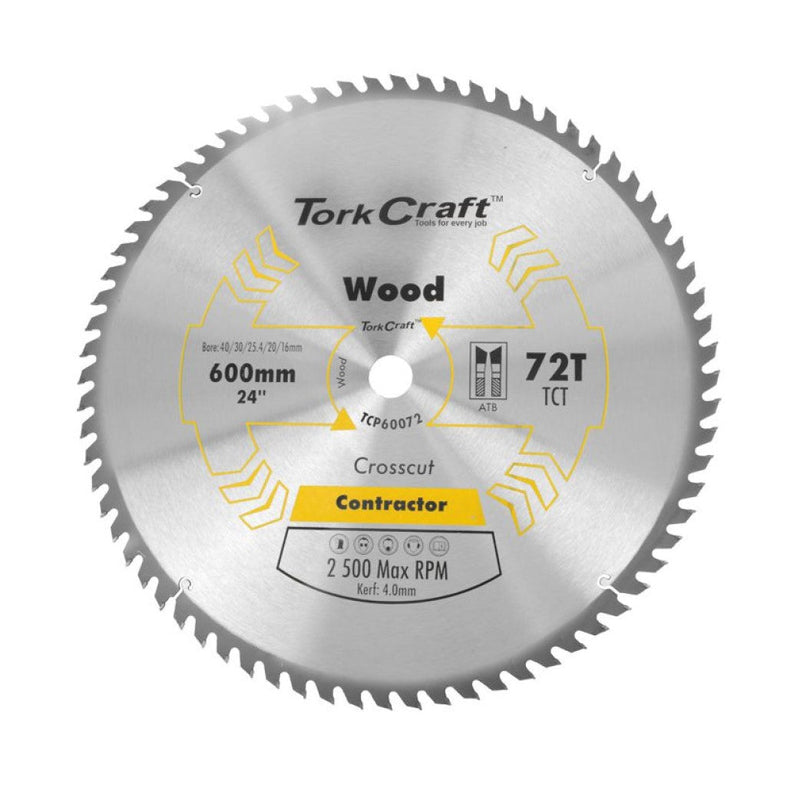 Tork Craft | Saw Blade TCT 600X72T 40/30/25,4/20/16mm Contractor Wood-Toolcraft