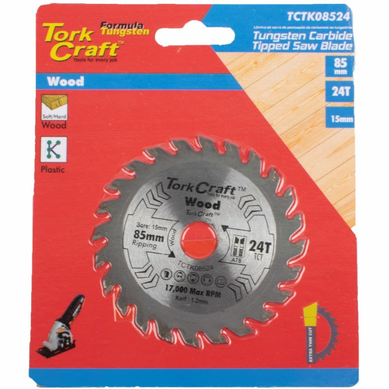 Tork Craft | Saw Blade TCT 85X24T 15mm Wood-Toolcraft