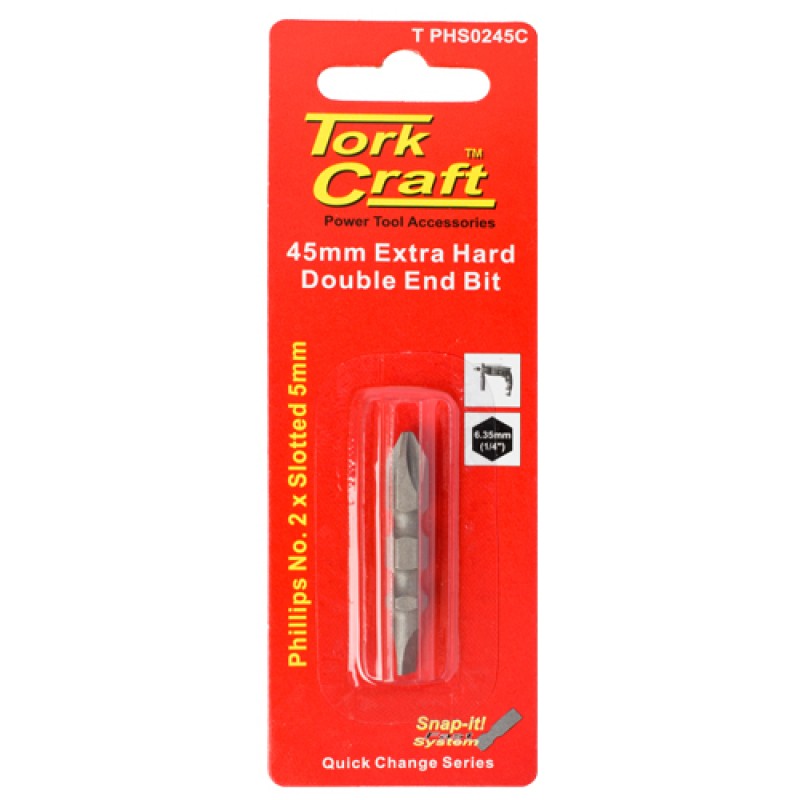 Tork Craft | Screwdriver Bit 45mm Double End  | TPHS0245C - Toolcraft