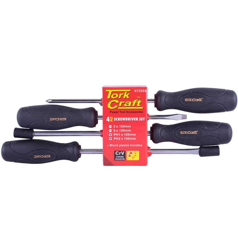 Tork Craft | Screwdriver Set Black Handle 4Pc-Toolcraft