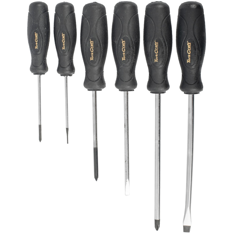 Tork Craft | Screwdriver Set Black Handle 6Pc-Toolcraft