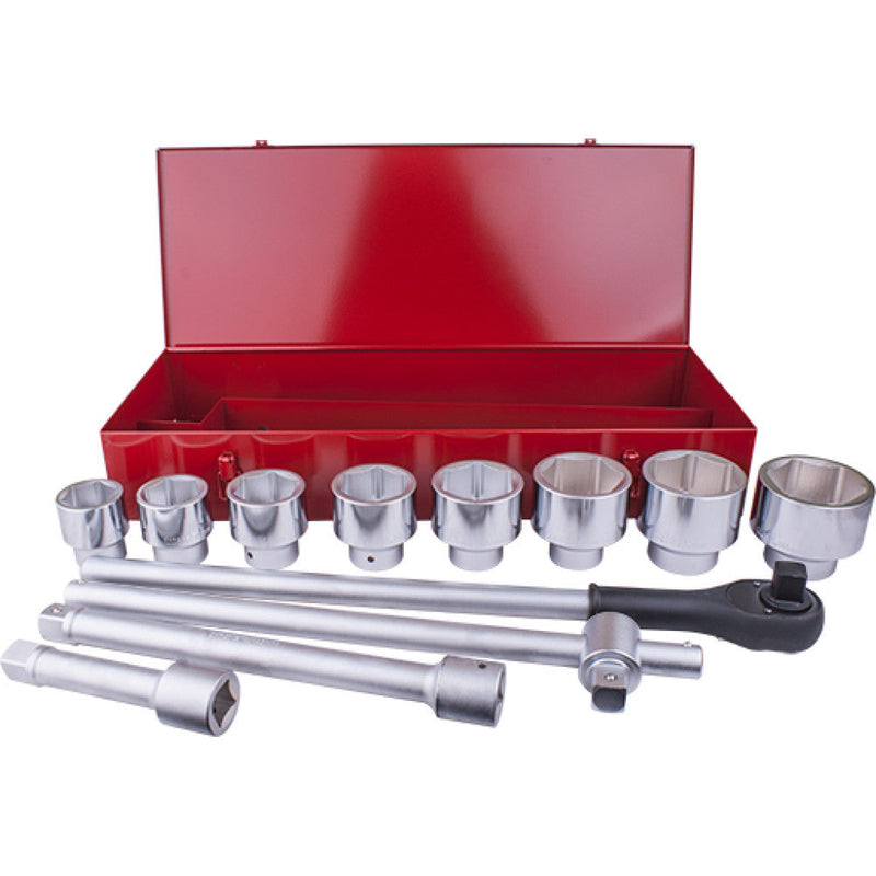 Tork Craft | Socket Set 12Pc 1" Drive 6Pt 46 - 80mm in Metal Case-Toolcraft