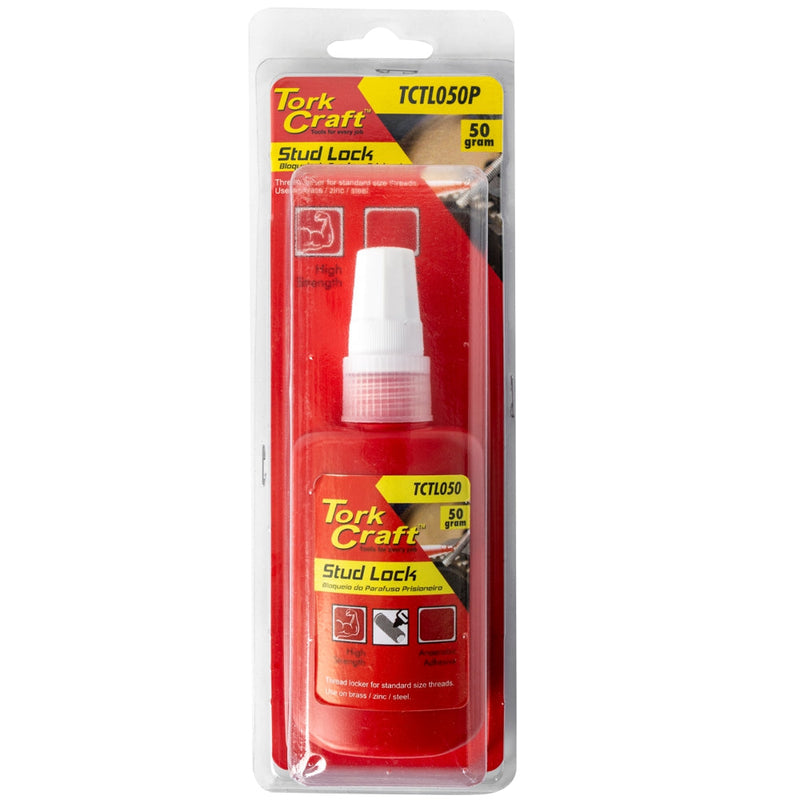 Tork Craft | Stud Lock High Strength for Std Sized Threads - Red - 50g-Toolcraft