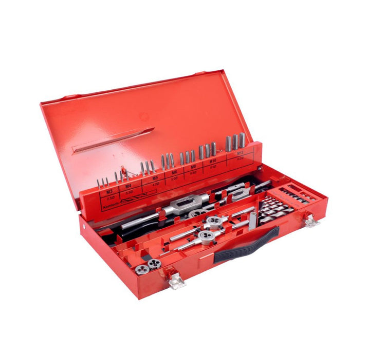 Tork Craft | Tap & Die Set 3-12mm HSS in Metal Case 44Pc