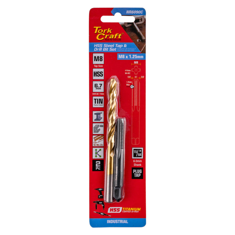 Tork Craft | Tap HSS 8X1.25mm & Drill 6.7mm 2Pc Set-Toolcraft