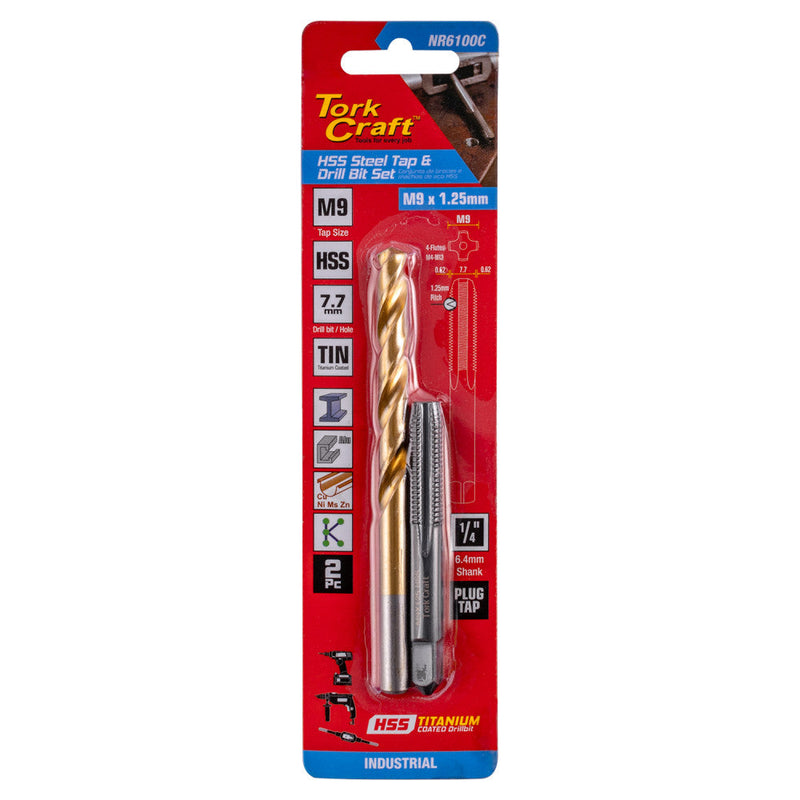 Tork Craft | Tap HSS 9X1.25mm & Drill 7.7mm 2Pc Set-Toolcraft