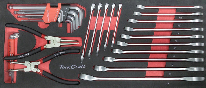 Tork Craft | Tool Box 3 Drawer & Top Tray 535 X 255 X 315mm 154Pc-Toolcraft