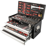 Tork Craft | Tool Box 3 Drawer & Top Tray 535 X 255 X 315mm 154Pc-Toolcraft
