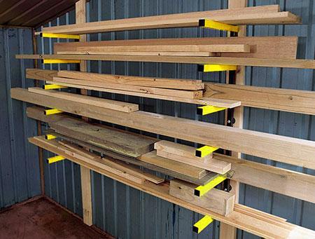 Tork Craft | Wood Rack, 6 Level Storage Steel Wall Mount - Toolcraft