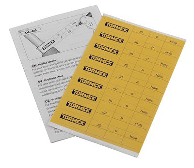 Tormek | Replacement Parts Profile Record Label Set - Toolcraft