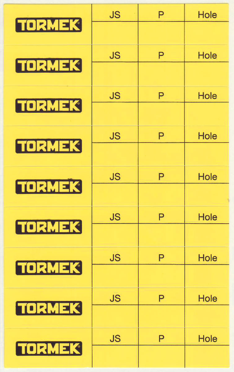 Tormek | Replacement Parts Profile Record Label Set - Toolcraft