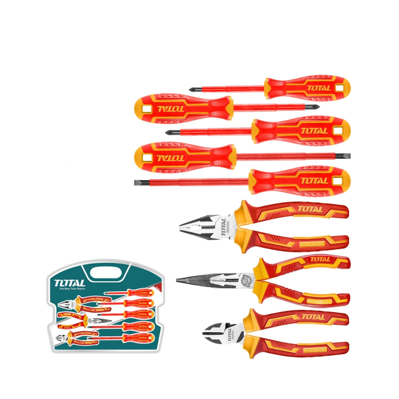 TOTAL | Insulated Screwdriver & Plier Set 8pc-Toolcraft