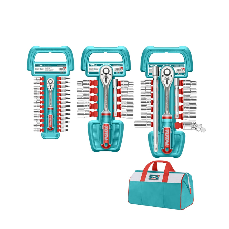 TOTAL | Socket Set 1/4 & 3/8 & 1/2 - 57pc-Toolcraft