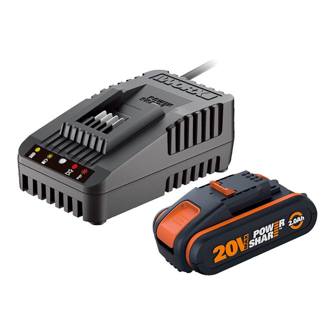 WORX | Battery & Charger Kit 20V 2,0Ah Battery & 2A Std. Charger