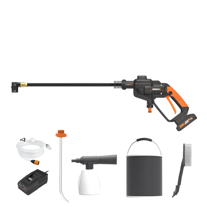 WORX | Hydroshot Kit 20V 24 bar Cordless Pressure Cleaner with 4 Accessories, Battery & Charger