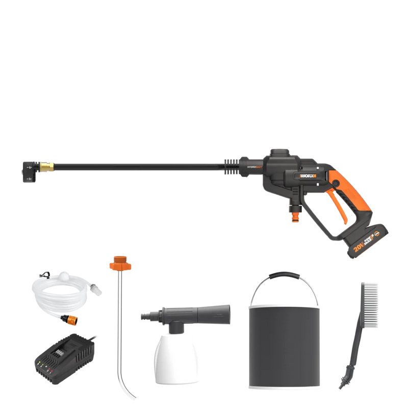 WORX | Hydroshot Kit 20V 24 bar Cordless Pressure Cleaner with 4 Accessories, Battery & Charger-Toolcraft