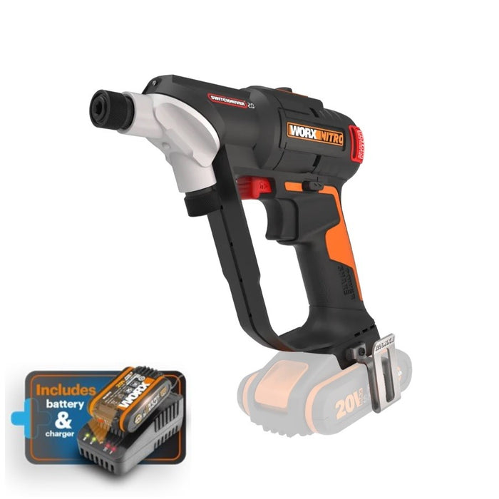 WORX | Nitro 20V 2.0 Switchdriver™ 2-in-1 Drill & Driver Incl Battery & Charger