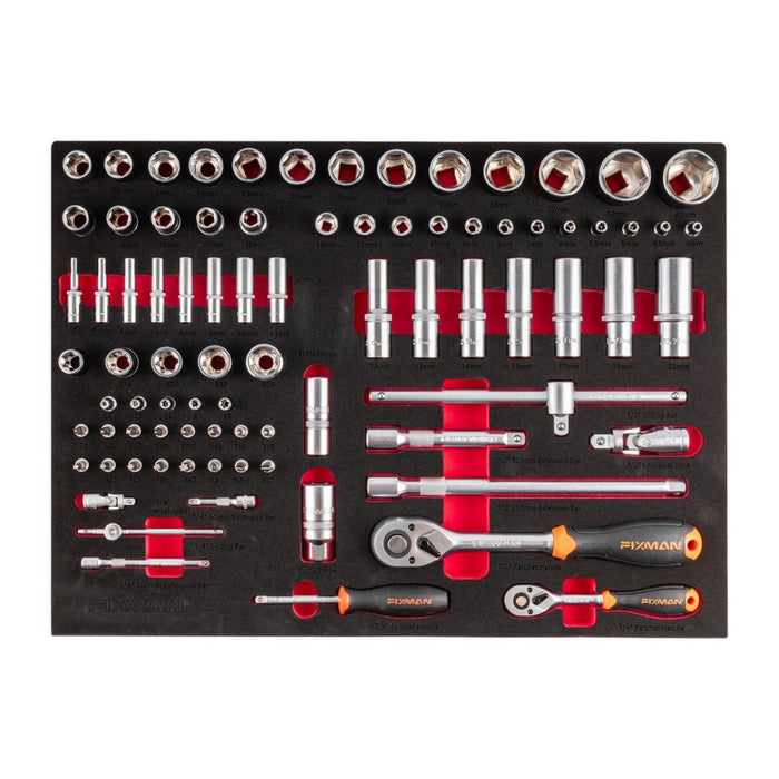 Fixman | 7 Drawer Ind. Roller Cabinet With 133pc Mechanics Tool Set