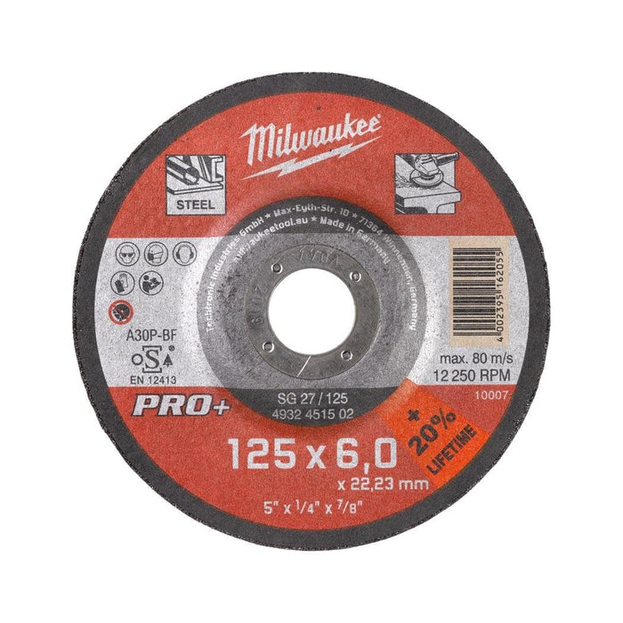 Milwaukee | Grind W Pro+ SG27 125mm x 6mm 1pc Metal