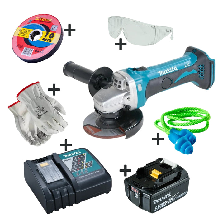 Makita DGA452ZK Cordless Angle Grinder + Acc