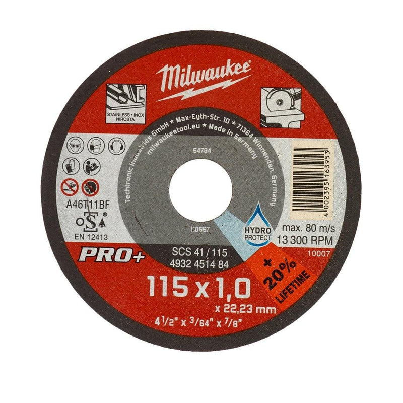 Milwaukee | Metal Cutting Disc 115mm x 1mm Pro+-Toolcraft