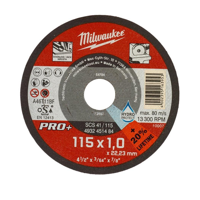 Milwaukee | Metal Cutting Disc 115mm x 1mm Pro+